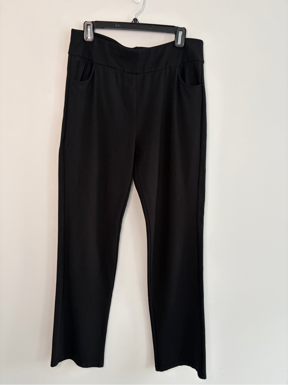Classic Black Straight-Leg Pull-On Pants